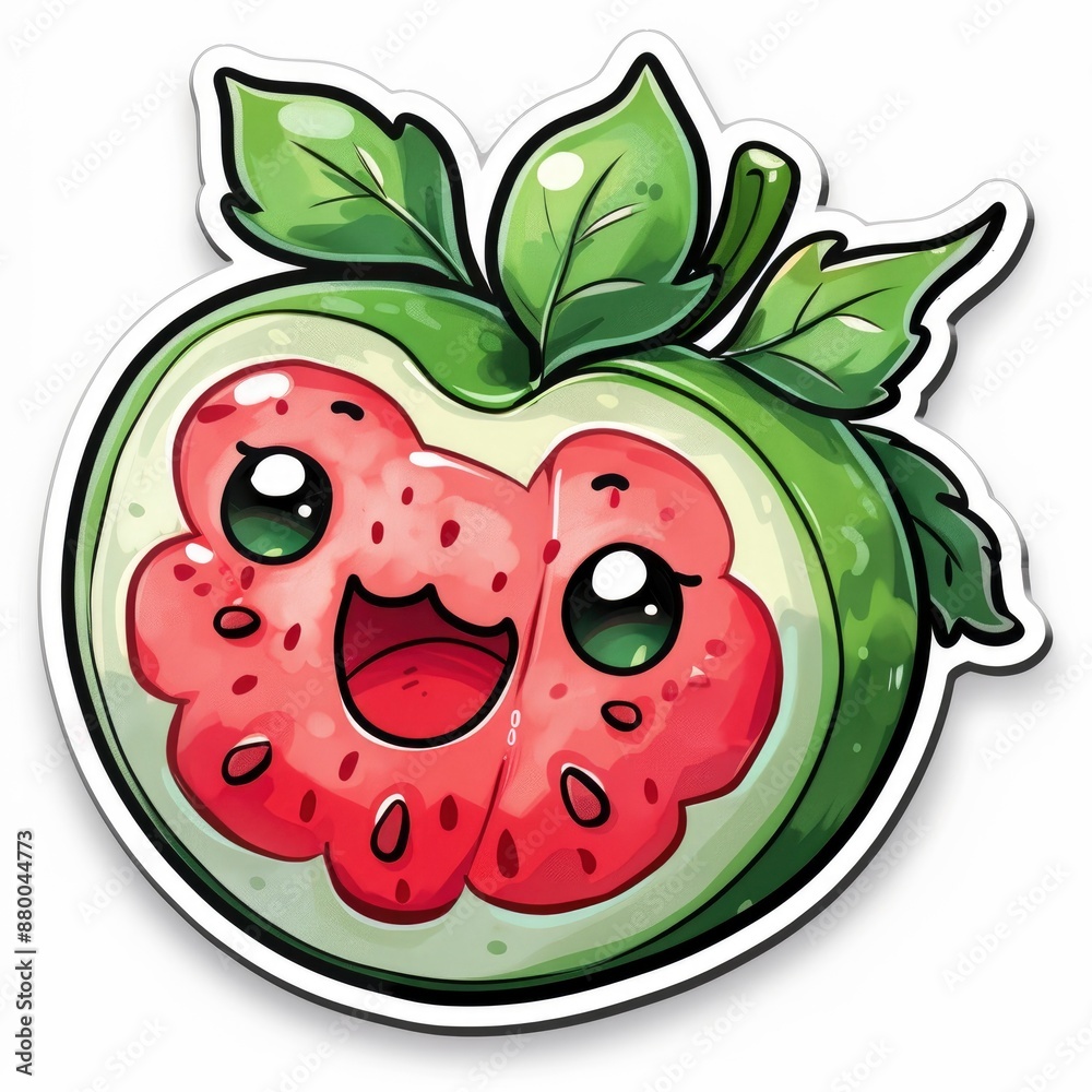 Obraz premium cute grape sticker, kawaii, functionality stickers, sticker outline, simple background, character, shape