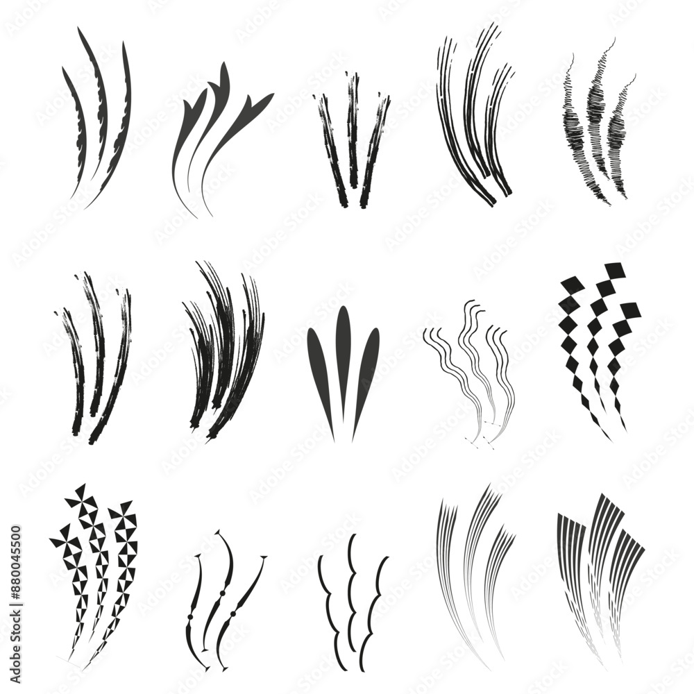 Abstract line illustrations. Dynamic brush strokes. Vector geometric shapes. Monochrome wave patterns. Abstract line illustrations. Dynamic brush strokes. Vector geometric shapes. Monochrome wave patterns.