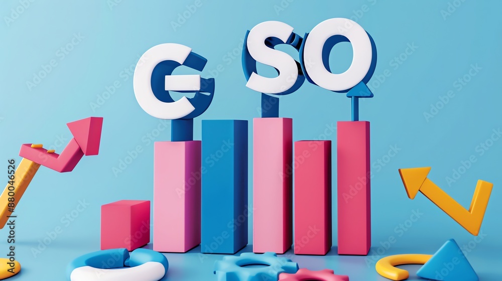 3D Colorful Growth Chart. 3D Colorful Growth Chart.