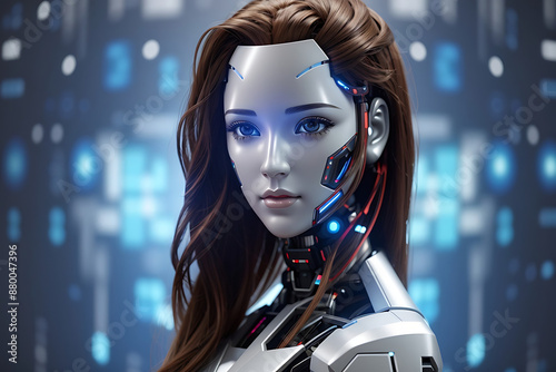 Robot humanoid. Futuristic prototype