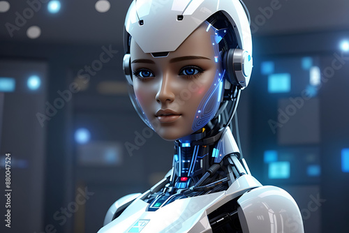 Robot humanoid. Futuristic prototype