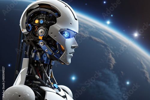 Robot humanoid. Futuristic prototype - Technologycal and digital innovation