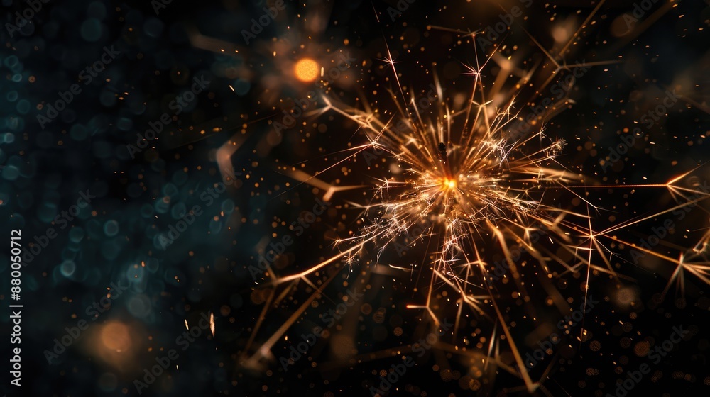 Abstract Sparkler Firework Light On Dark Background
