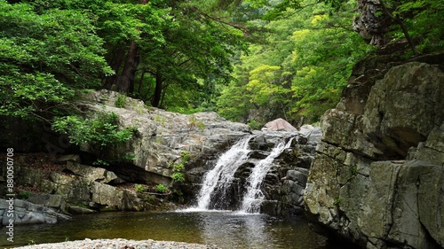 Beautiful summer scenery of Bogyeongsa Valley in Korea