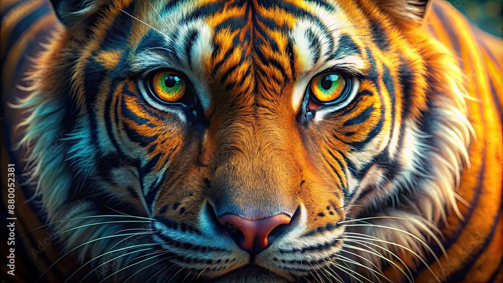 custom made wallpaper toronto digitalHyper-realistic render of a captivating tiger eye anatomy with vibrant colors and intricate structures