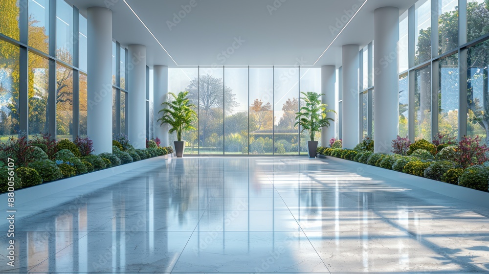 Modern Lobby with Garden View Modern Lobby with Garden View