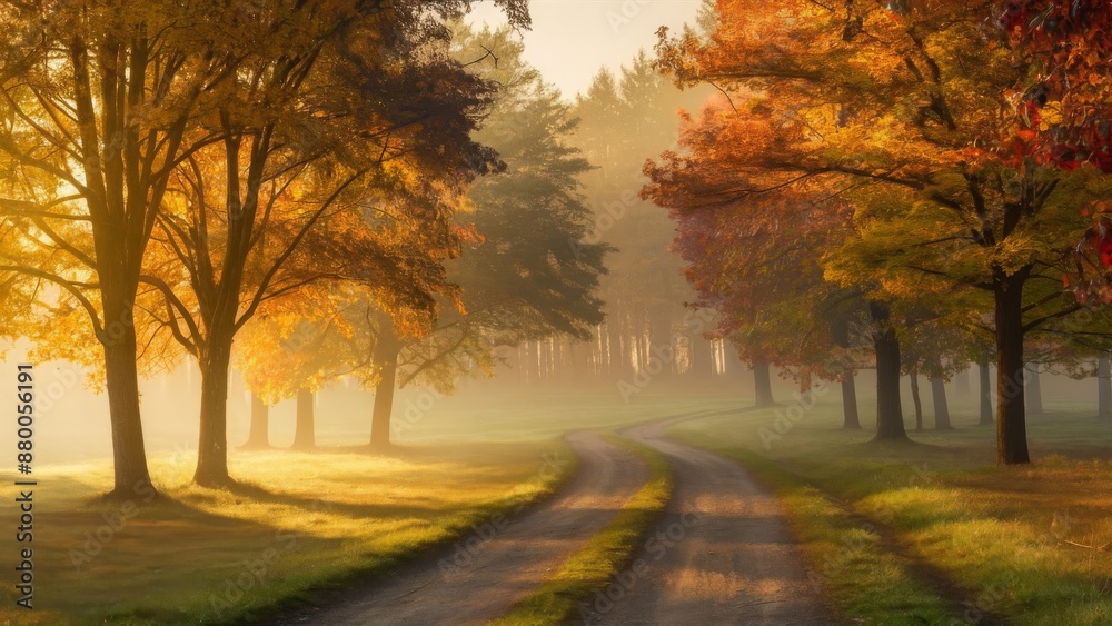 Morning Light on a Beautiful Autumn Forest Landscape Morning Light on a Beautiful Autumn Forest Landscape