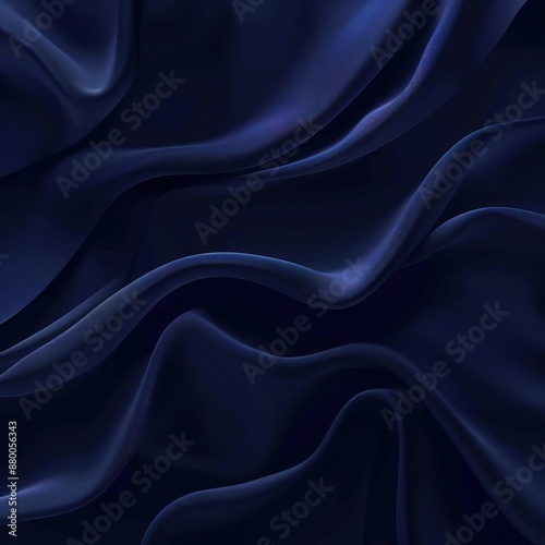 A dark blue background with an abstract, wavy shape that resembles fabric or cloth, giving it appearance of soft folds and wrinkles.