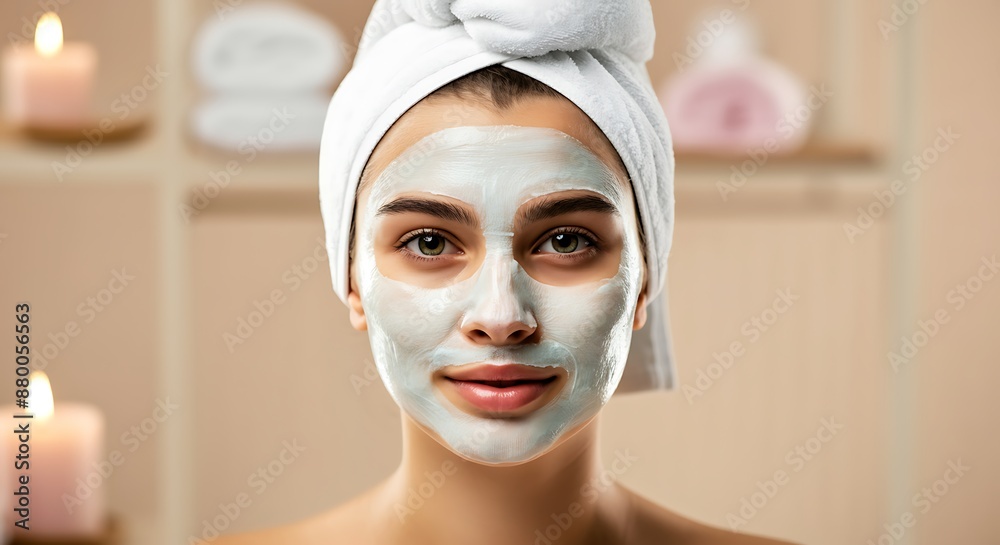 Woman with the face mask. Face skin care concept. Woman with the face mask. Face skin care concept.