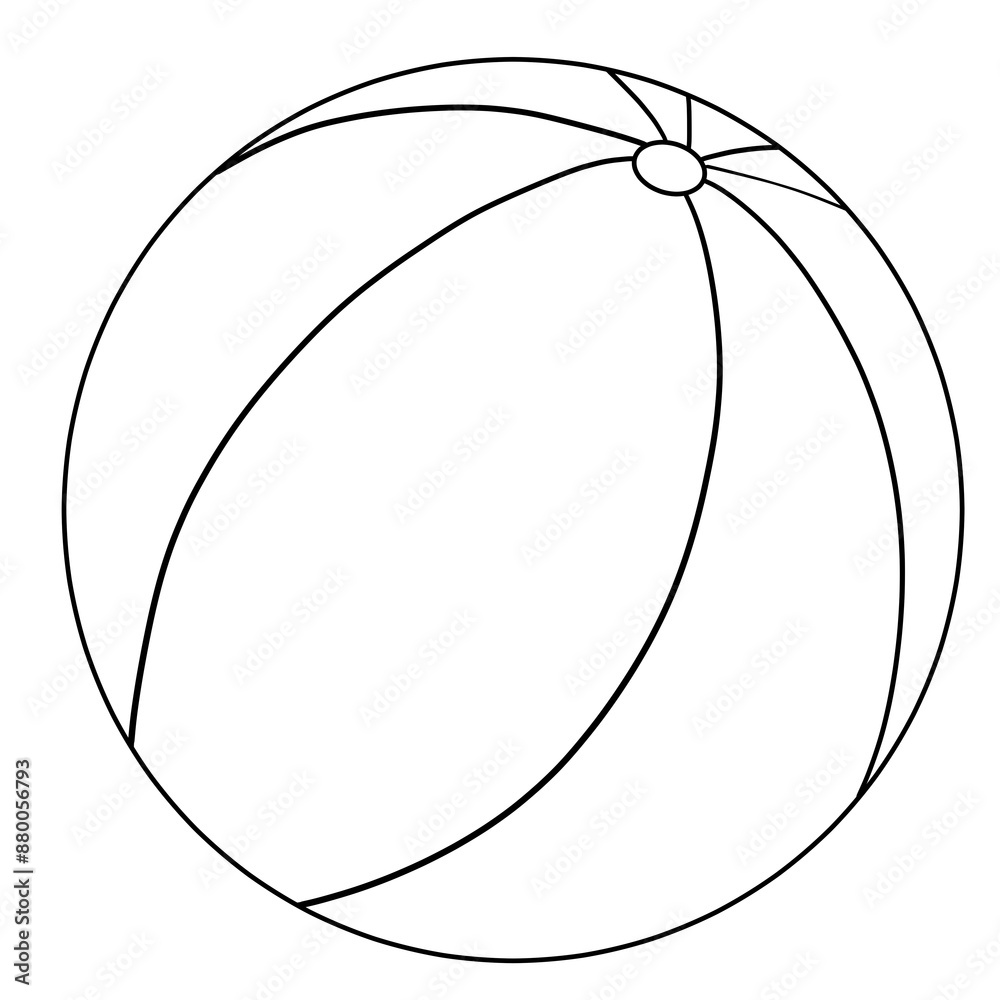Simple beach ball line drawing Simple beach ball line drawing