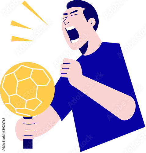 Football and soccer followers celebrating victory