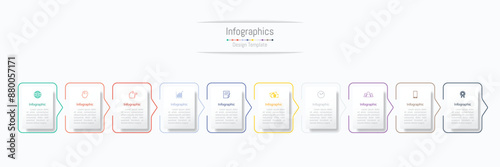 Infographic 10 options design elements for your business data. Vector Illustration.