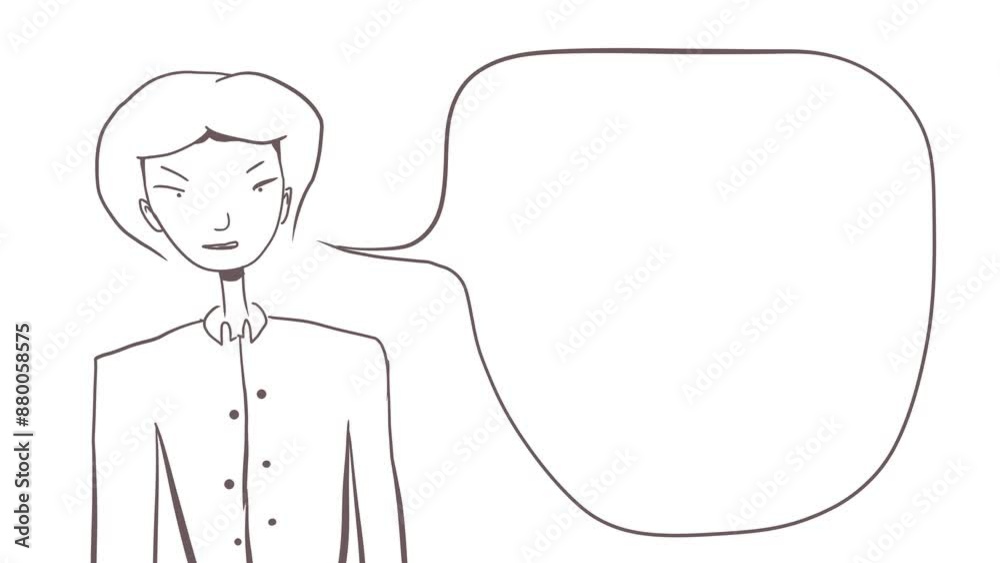A young boy says something to the viewer. Next to it is a dialog box. A young boy says something to the viewer. Next to it is a dialog box.