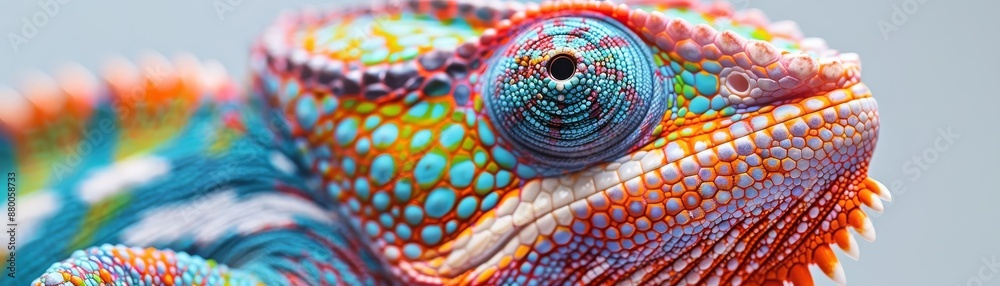 Fototapeta premium Vibrant Chameleon Lizard in Closeup