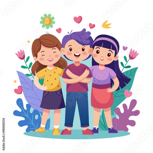 Happy friend ship day vector logo design
