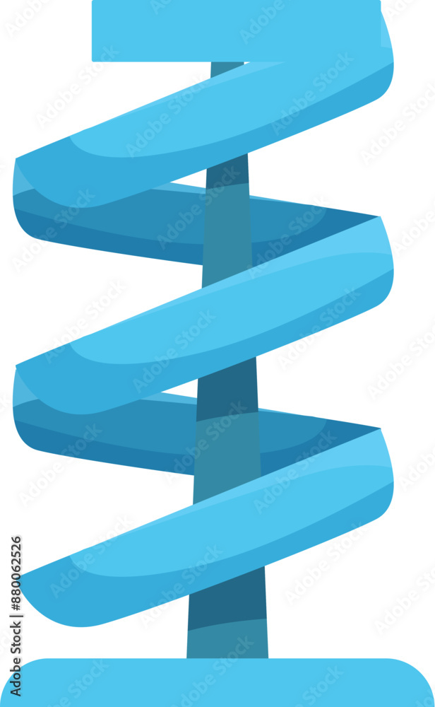 Blue spiral water slide standing tall, ready for summer fun Blue spiral water slide standing tall, ready for summer fun