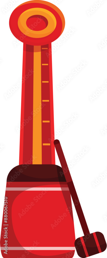 Obraz premium High striker attraction with big hammer is waiting for strong people at amusement park