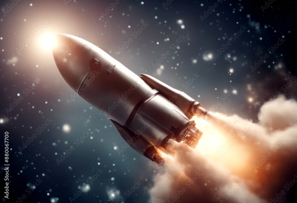 Fototapeta premium rocket illustration space flies