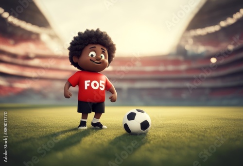 plays man red products playing illustration lifestyle male cute ideal vignetting shirt friendship smiling cheerful colorimage soccer education football cut out adult outdoors frontview character photo