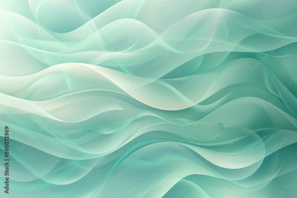 vector background with green and light blue gradient, abstract wavy shapes, smooth curves,