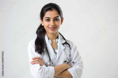Obraz na płótnie Young Indian female doctor isolated w salonie