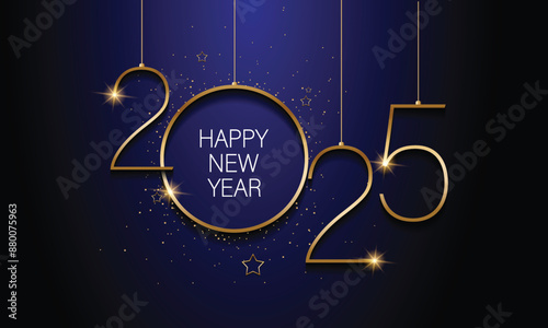 2025 Happy New Year Background Design. Greeting Card, Banner, Poster. Vector Illustration.