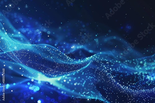 The image is a blue wave with a lot of sparkles © Rayhanbp