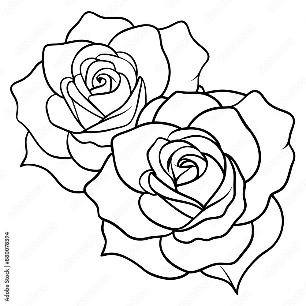 Roses icon vector line art illustration Roses icon vector line art illustration