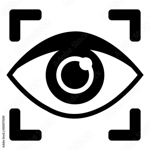 Eye focus points icon for vision accuracy and medical themes