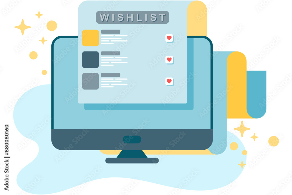 wish list display on the monitor wish list display on the monitor