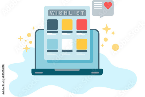 wish list display on laptop monitor