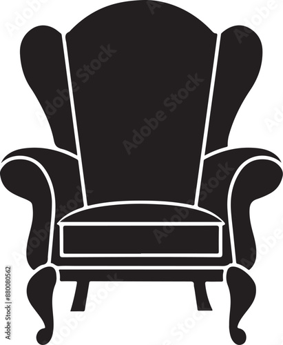 black leather armchair isolated on white