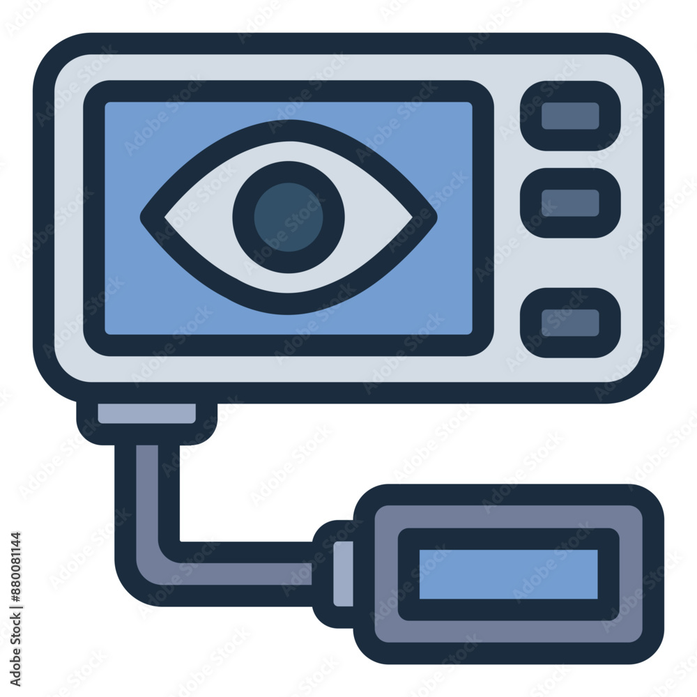 Eye tonometer icon for eye pressure and medical tests Eye tonometer icon for eye pressure and medical tests