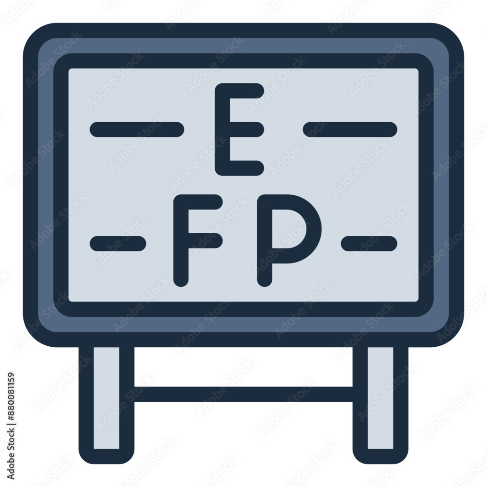 Snellen chart icon for vision testing and optometry themes Snellen chart icon for vision testing and optometry themes