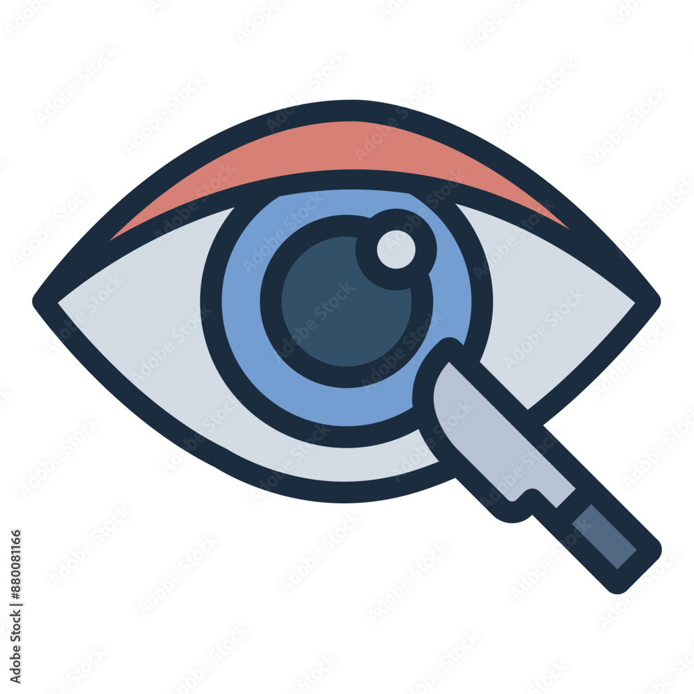 Eye surgery icon for vision correction and medical themes Eye surgery icon for vision correction and medical themes