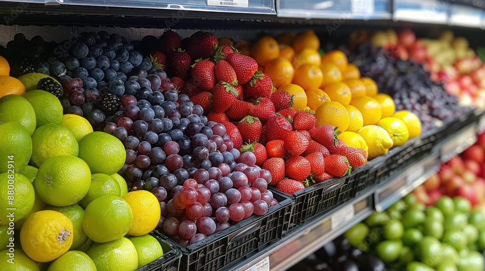 Fresh Produce Displayed in Grocery Store Fresh Produce Displayed in Grocery Store
