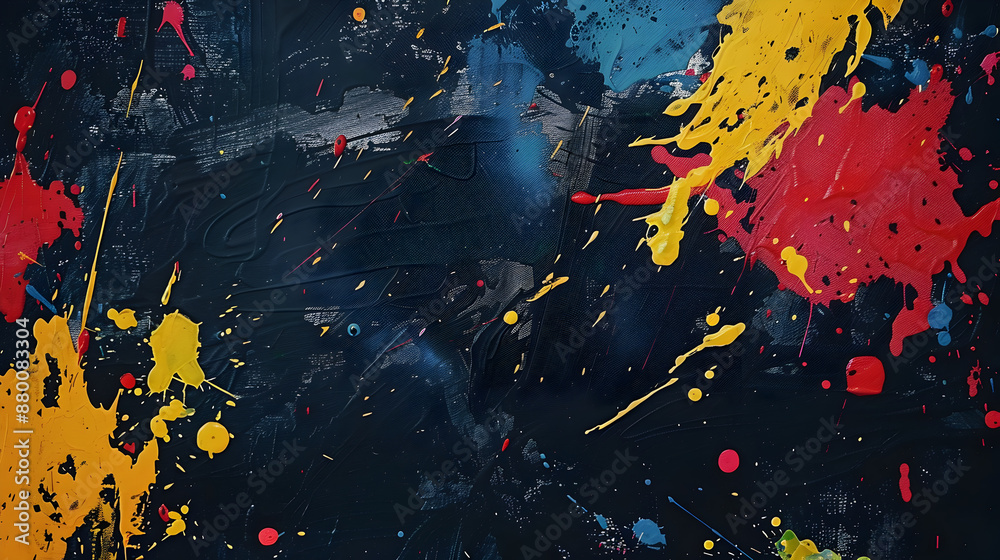 A canvas with paint splatters frame the picture, wallpaper A canvas with paint splatters frame the picture, wallpaper