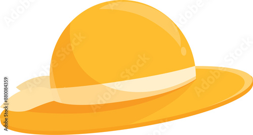 Yellow summer hat protecting from the sun on a hot summer day