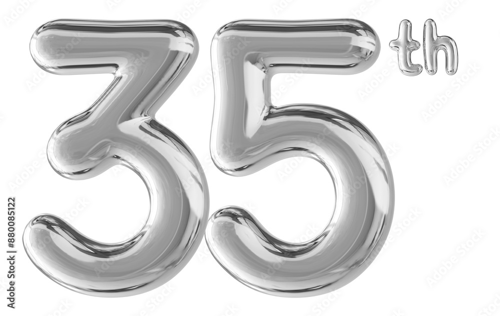 35th Anniversary Silver Number 3D 35th Anniversary Silver Number 3D