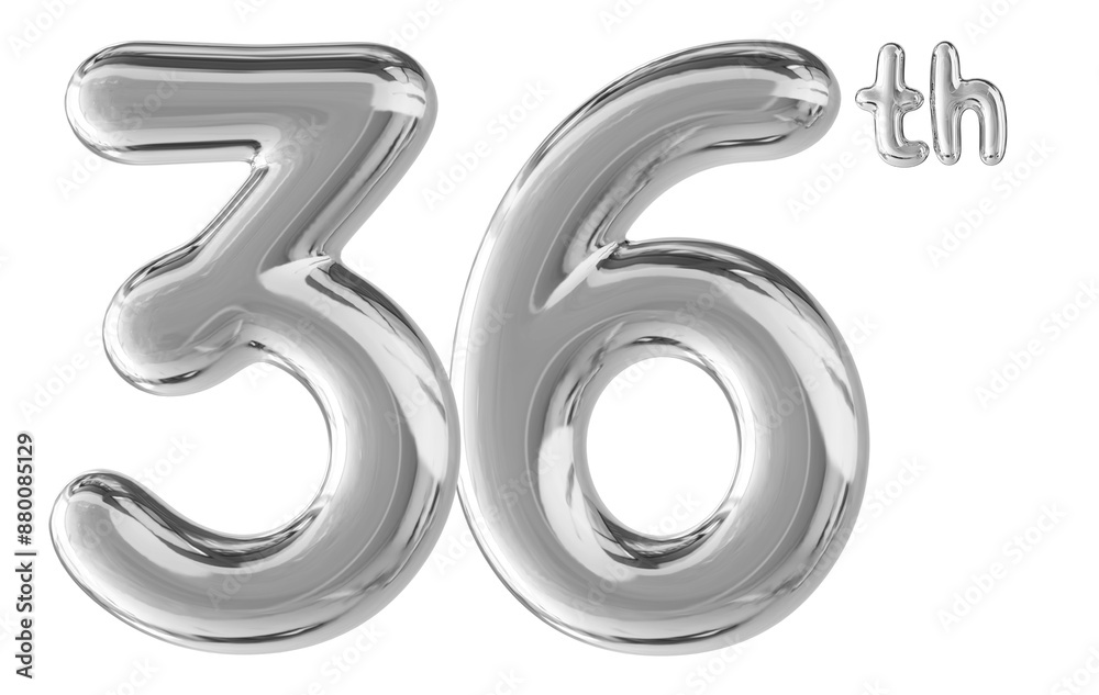 36th Anniversary Silver Number 3D 36th Anniversary Silver Number 3D