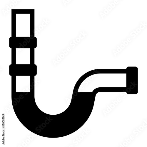 Plumbing trap icon for drainage and sanitation