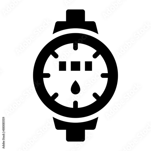 Water meter icon for plumbing and utility measurement