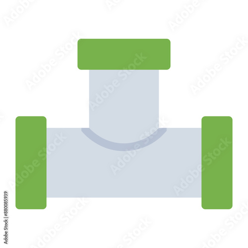 Pipe tee icon for plumbing connections