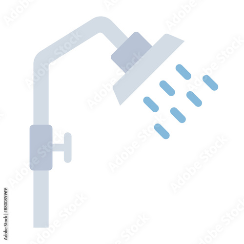 Shower head icon for bathroom plumbing fixtures