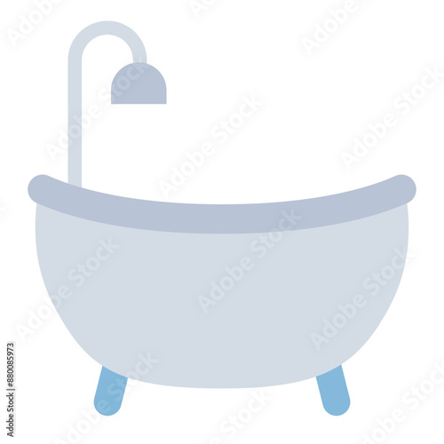 Bathtub icon for bathroom plumbing and sanitation