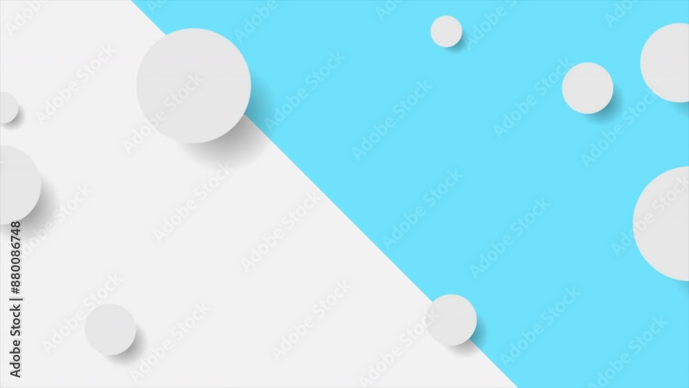Contrast white and blue minimal abstract background with paper circles. Seamless looping geometric motion design. Video animation Ultra HD 4K 3840x2160 Contrast white and blue minimal abstract background with paper circles. Seamless looping geometric motion design. Video animation Ultra HD 4K 3840x2160