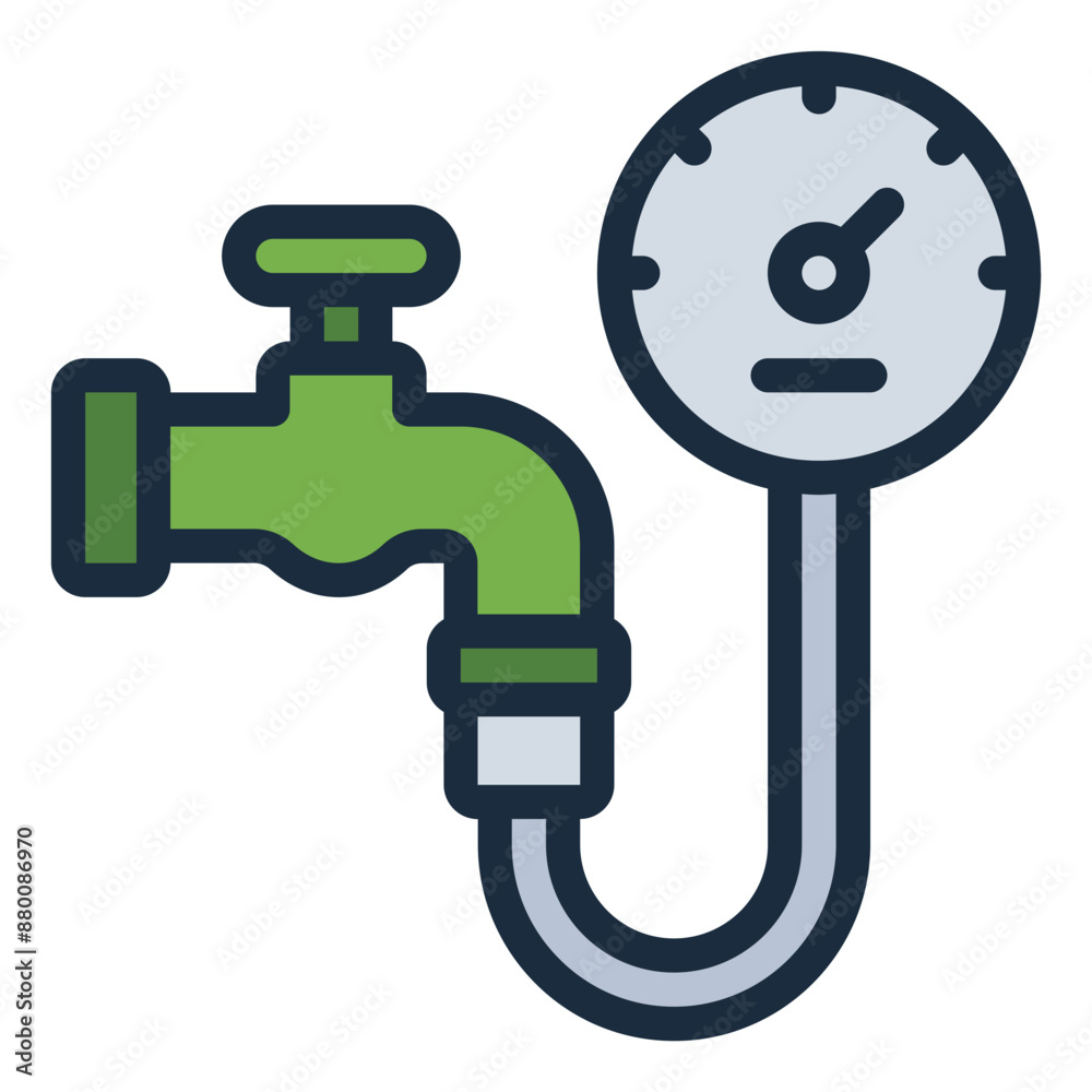 Water pressure gauge icon for plumbing systems Water pressure gauge icon for plumbing systems