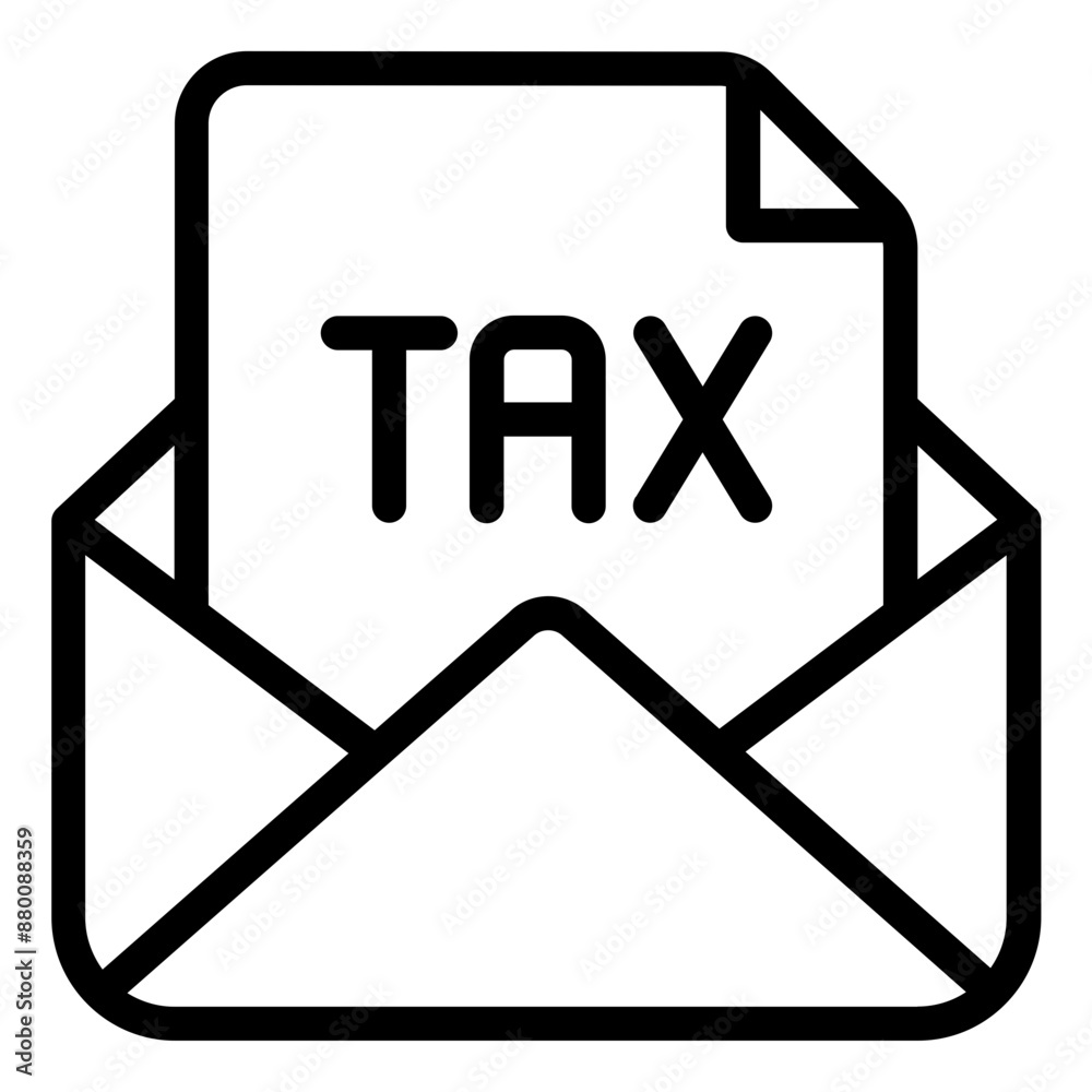 Letter document used for tax communication icon Letter document used for tax communication icon