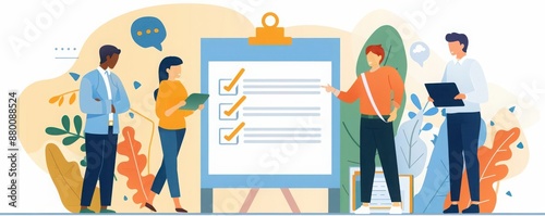 Manager conducting a performance review, business management, employee feedback