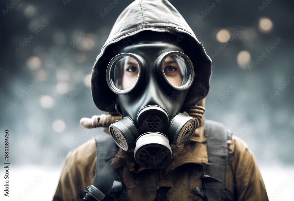 mask white background gas person mask white background gas person
